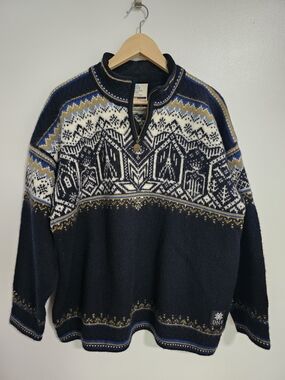 Dale Of Norway Torino 2006 Olympics 100% Wool Half-Zip Sweater Size XL